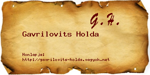 Gavrilovits Holda névjegykártya